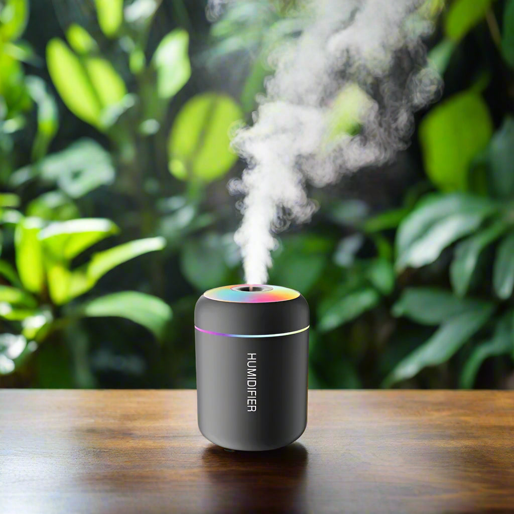 Air Humidifier Mist Mini black with air humidifier working