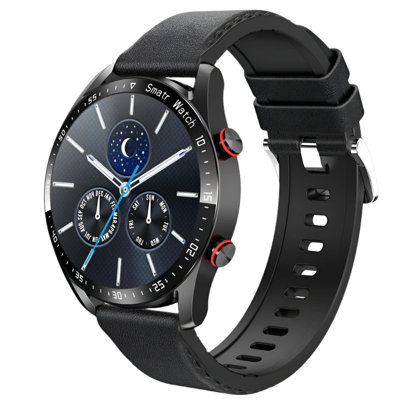 Smart Watch Luxe Elite leather look black